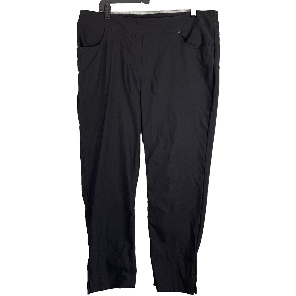 Chicos Pants Womens 3R US XL/16 Black Pull‎ On Stretch Comfort Closet Staple